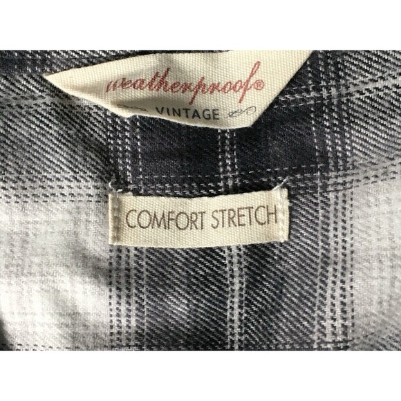 Weatherproof Vintage Ladies' XXL Long Sleeve Flannel Shirt Black/White Plaid - Picture 6 of 15